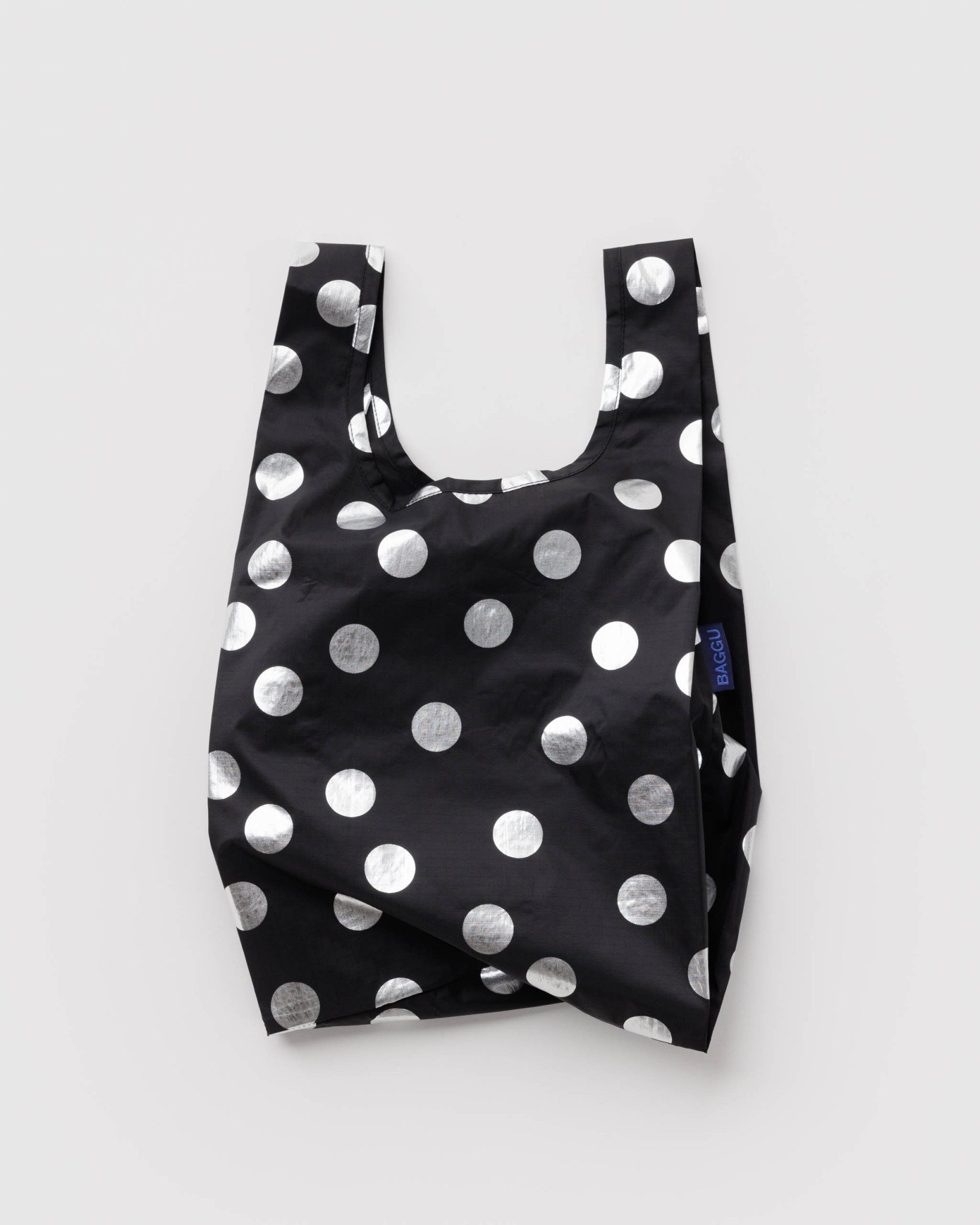 Baby Baggu: Silver Metallic Polka Dot - Image 1