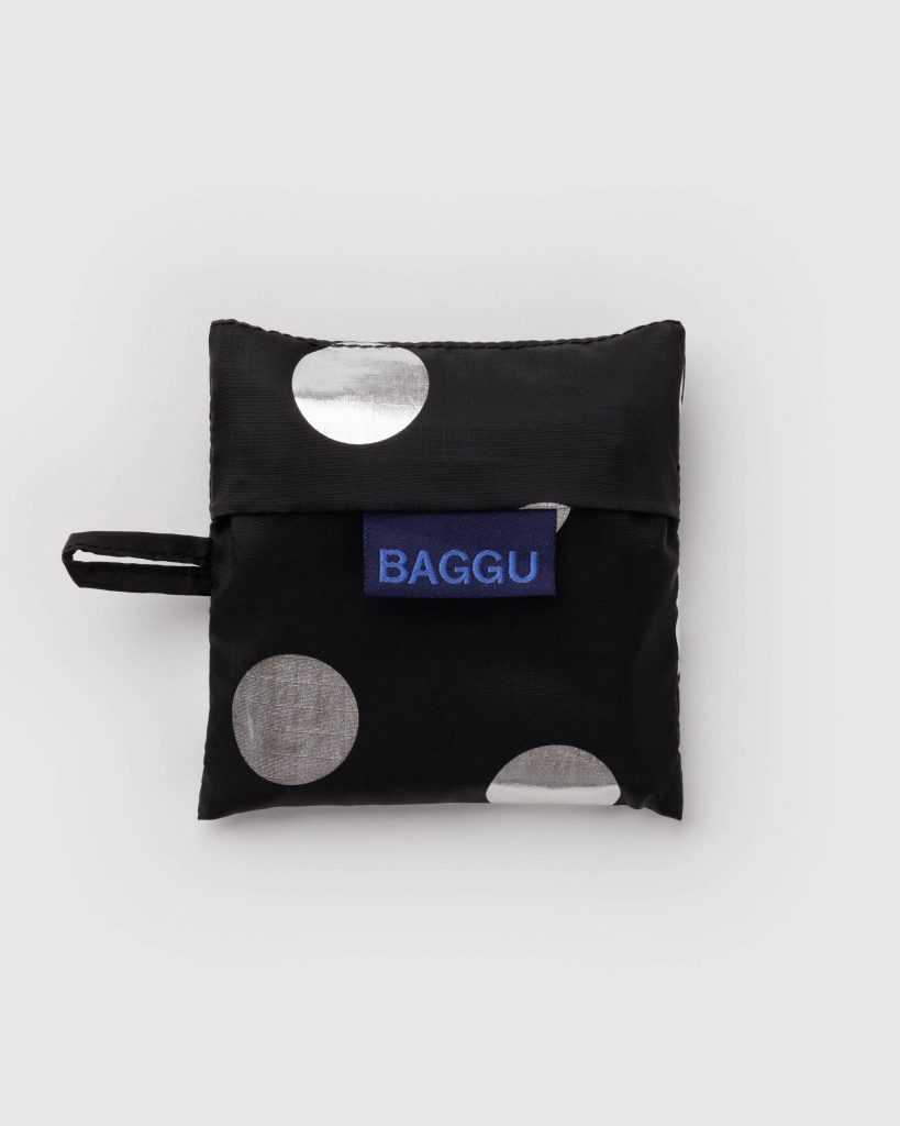 Baby Baggu: Silver Metallic Polka Dot