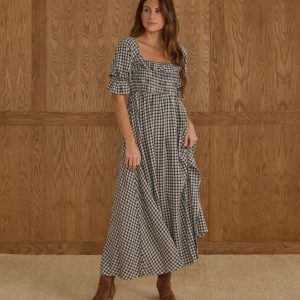 Birdie Dress in Navy Check - Image 2
