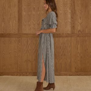 Birdie Dress in Navy Check - Image 4