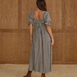 Birdie Dress in Navy Check - Image 3