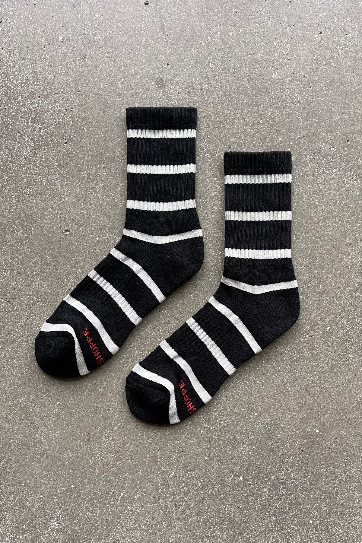 Boyfriend Socks in Black Stripe - Image 4
