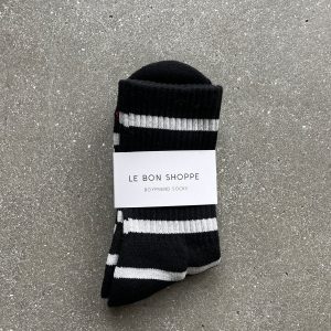 Boyfriend Socks in Black Stripe - Image 3