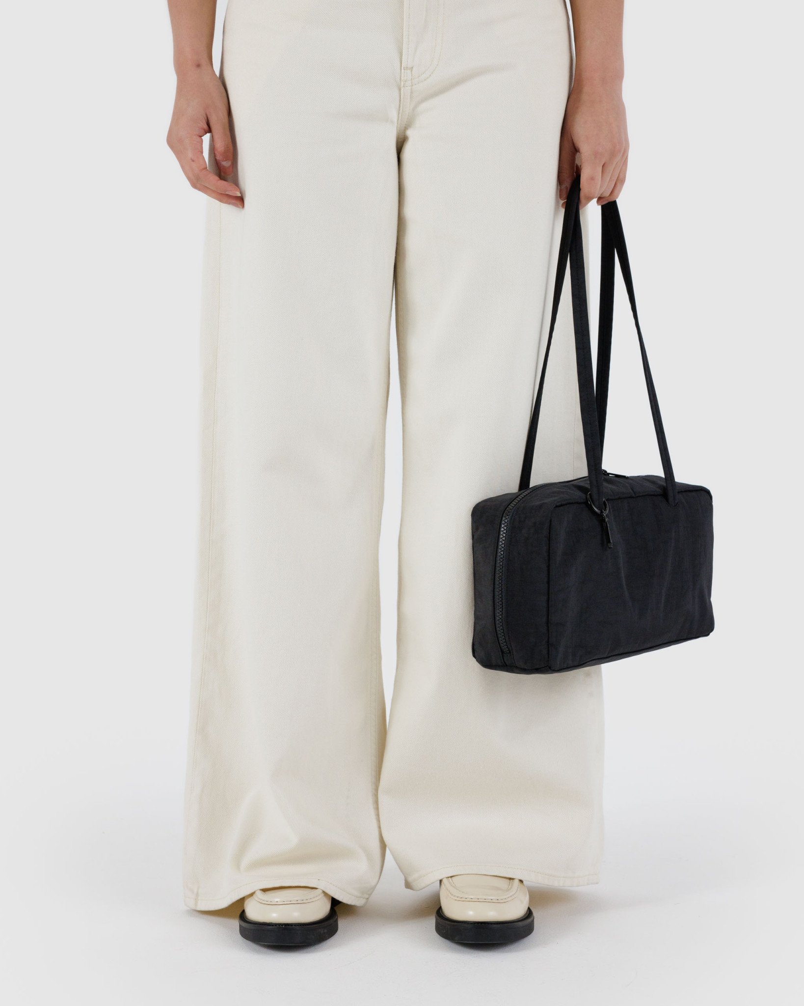 Nylon Bowler Bag: Black - Image 3