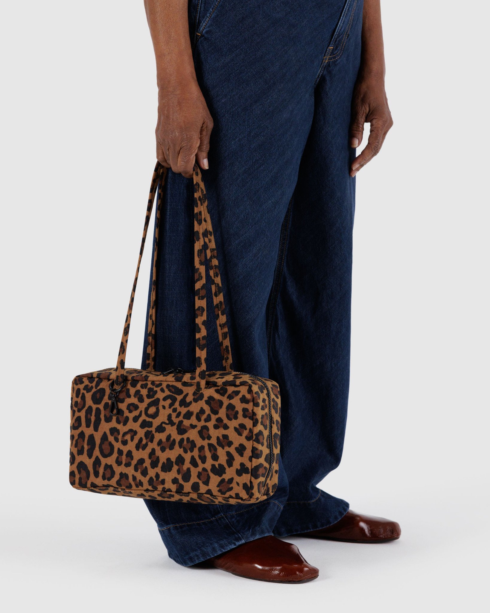 Nylon Bowler Bag: Leopard - Image 3
