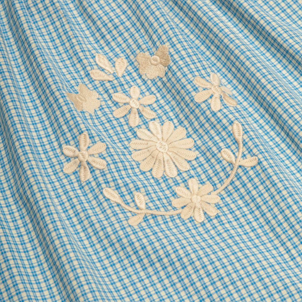 Cece Smock Dress in Tablecheck Marine