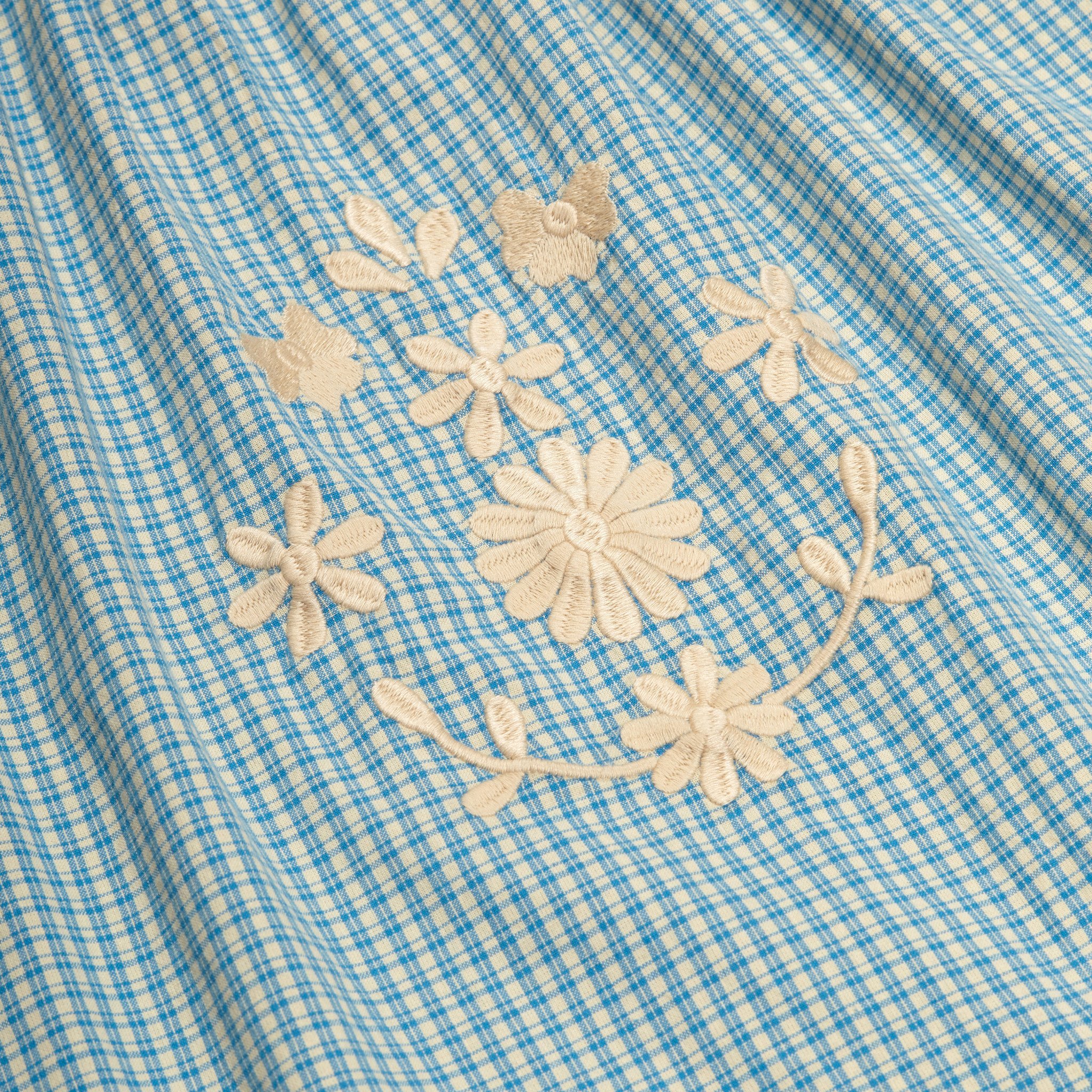 Cece Smock Dress in Tablecheck Marine - Image 5