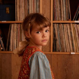 Cece Smock Dress in Tablecheck Marine - Image 2