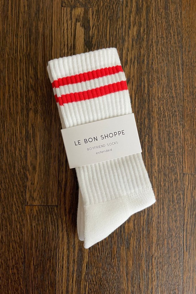Extended Boyfriend Socks in Clean White