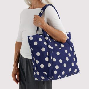 Cloud Bag: Navy and Cream Polka Dot - Image 2