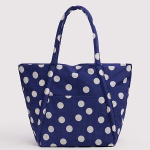 Cloud Bag: Navy and Cream Polka Dot - Image 1