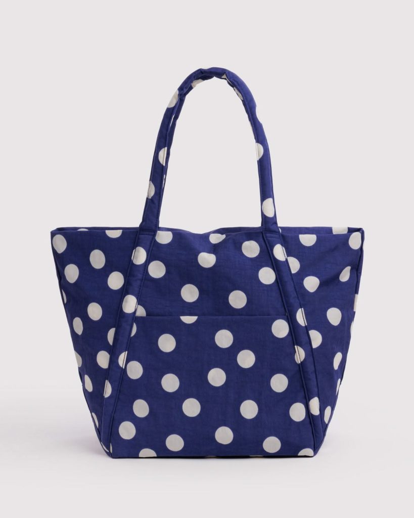 Cloud Bag: Navy and Cream Polka Dot