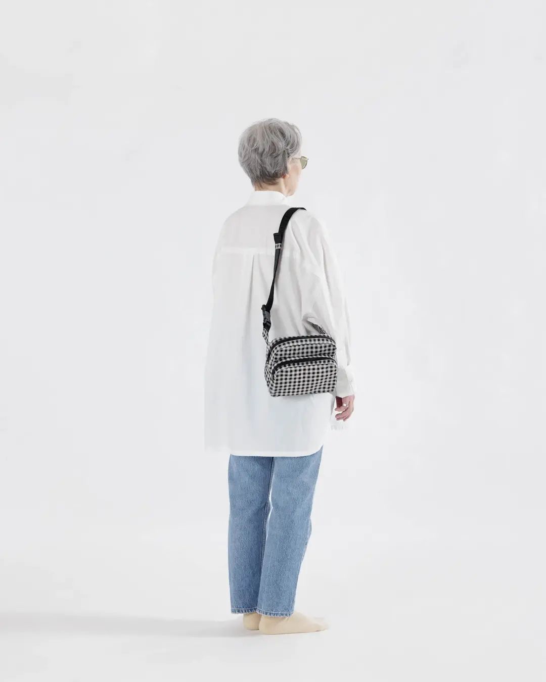 Fanny Pack in Black and White Gingham - Image 3