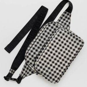 Fanny Pack in Black and White Gingham - Image 1