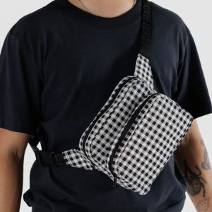 Fanny Pack in Black and White Gingham - Image 2