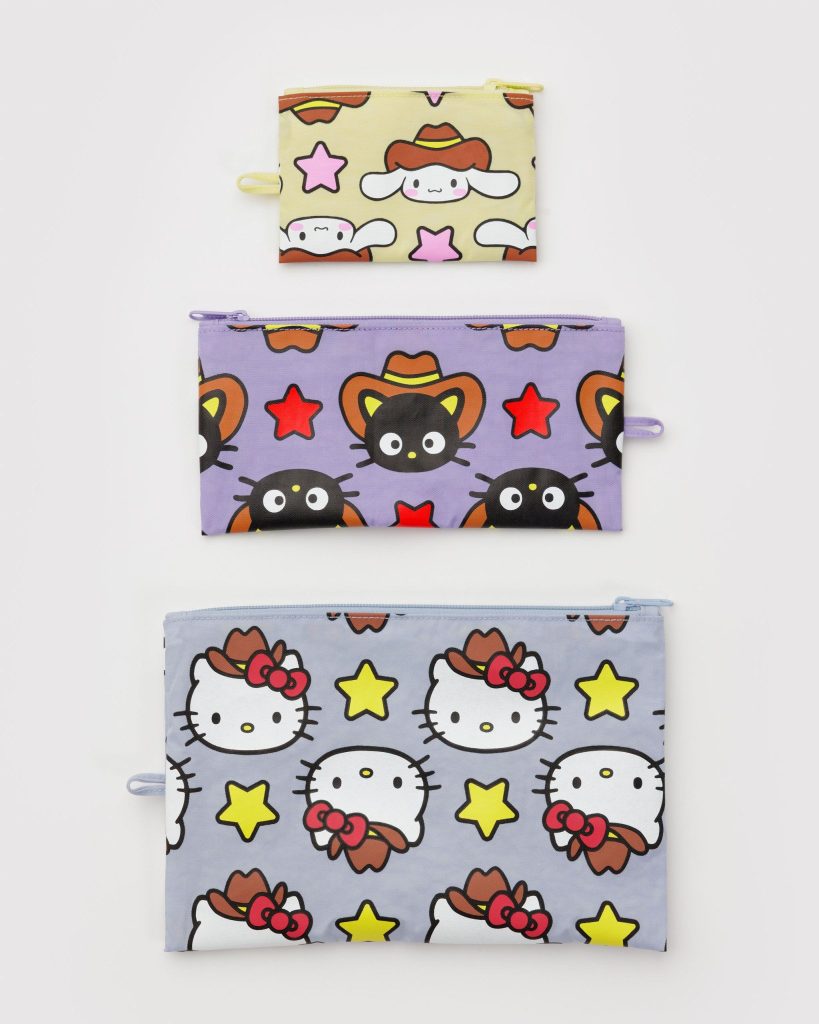 Flat Pouch Set : Hello Kitty + Friends Western