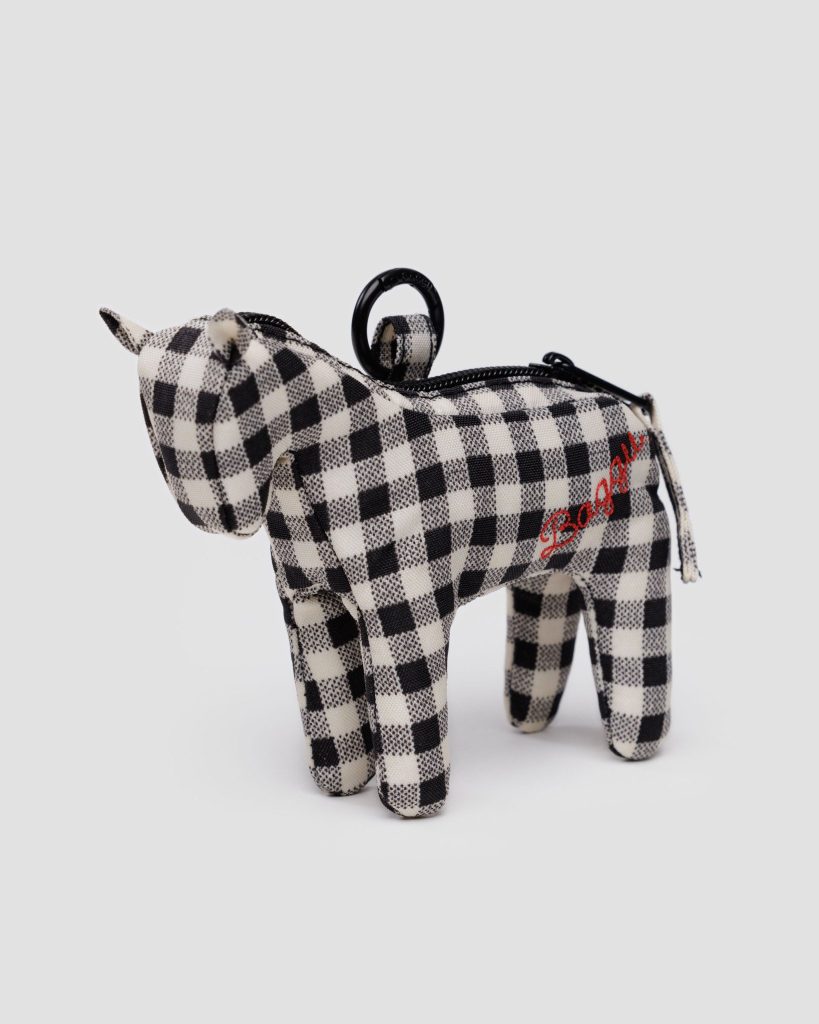 Horse Bag Charm: Black and White Gingham