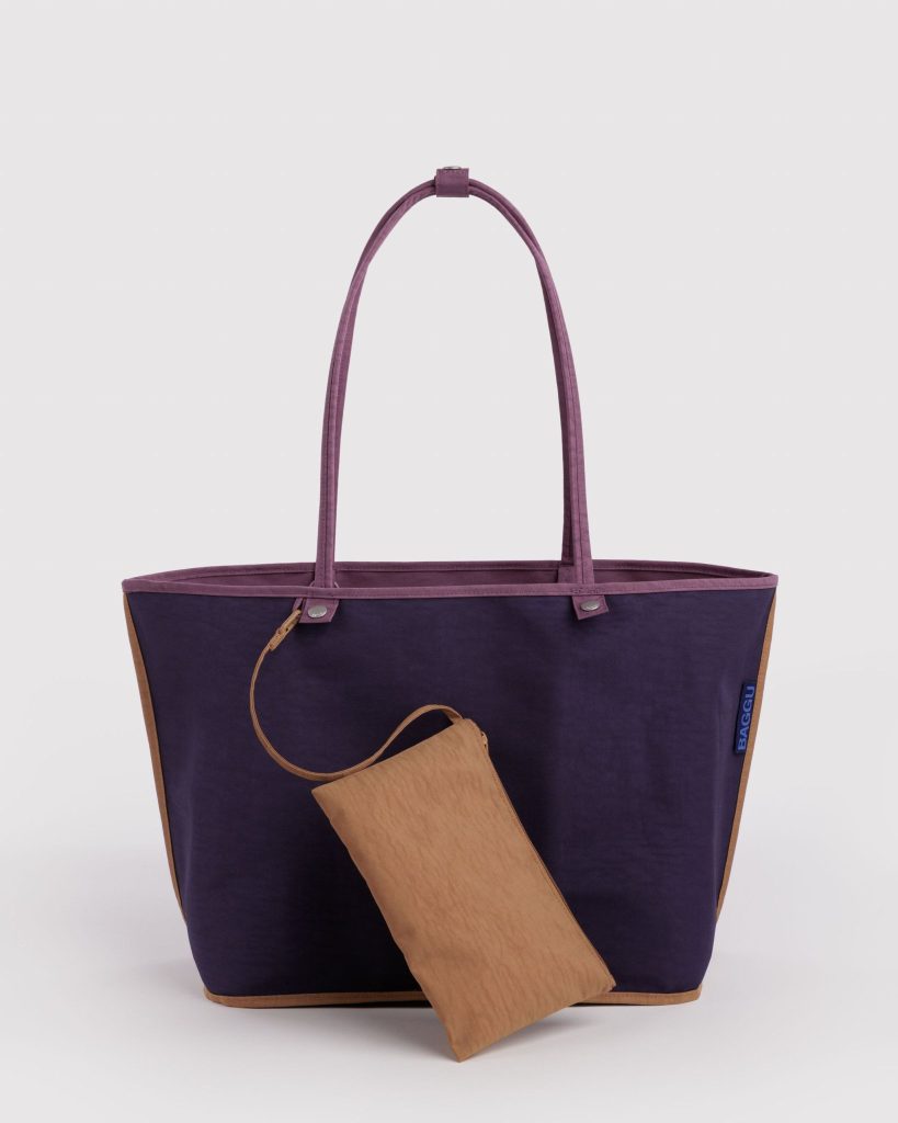 Large Nylon Reversible Tote in Wild Plum Mix