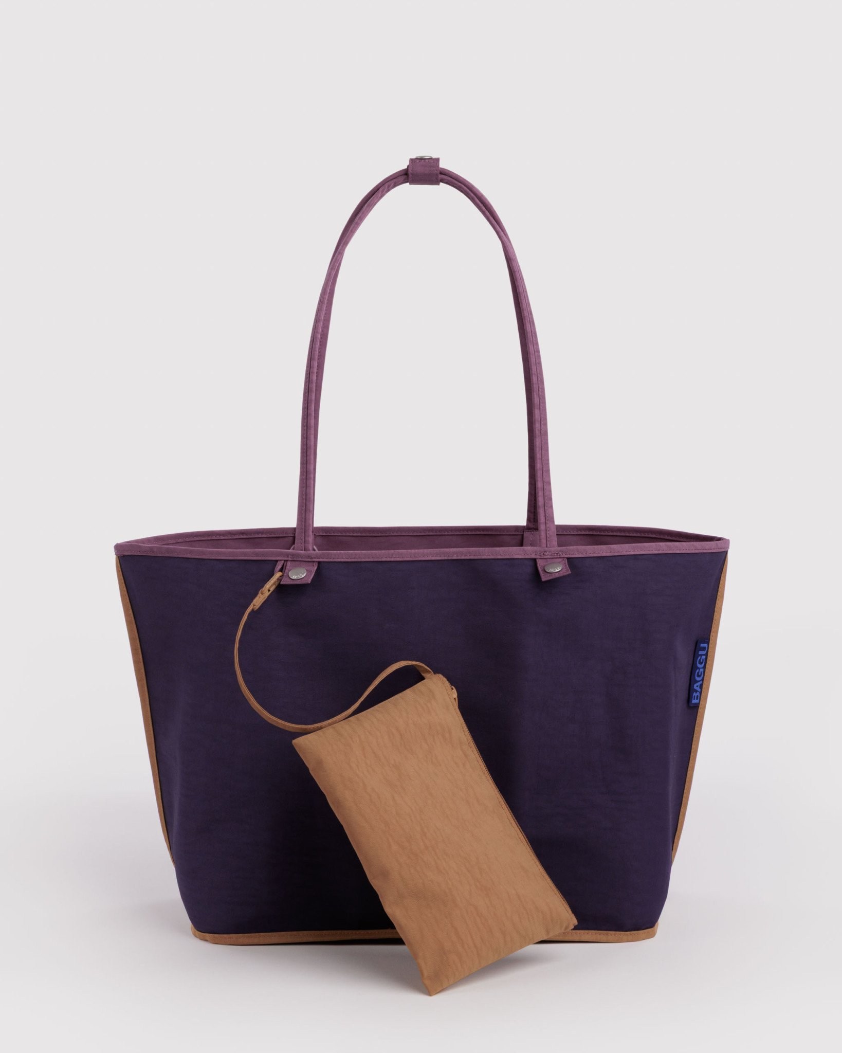 Large Nylon Reversible Tote in Wild Plum Mix - Image 3