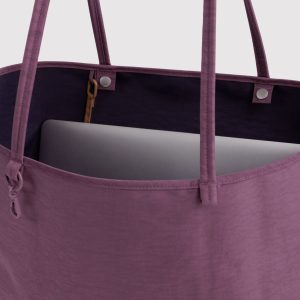 Large Nylon Reversible Tote in Wild Plum Mix - Image 2