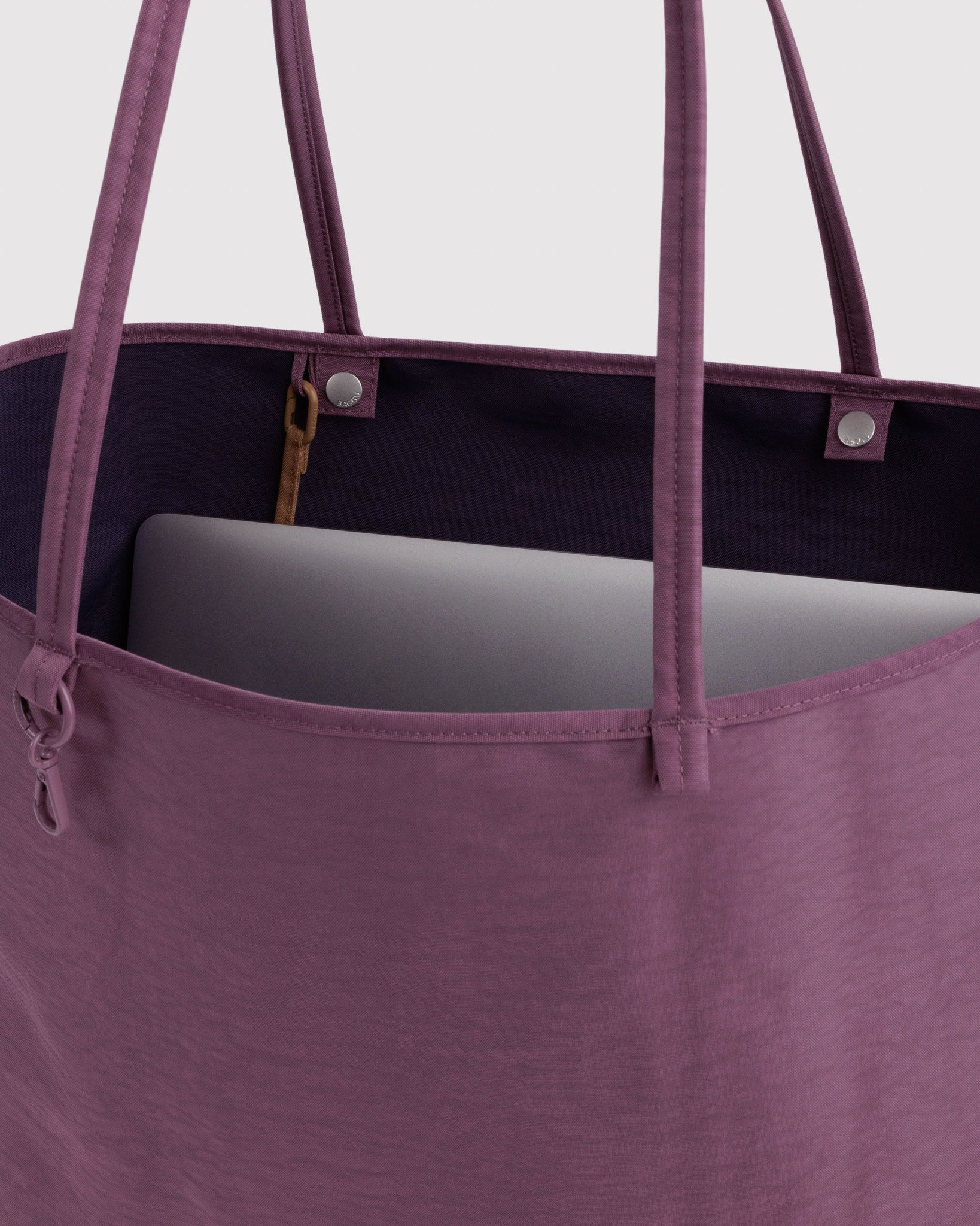 Large Nylon Reversible Tote in Wild Plum Mix - Image 2