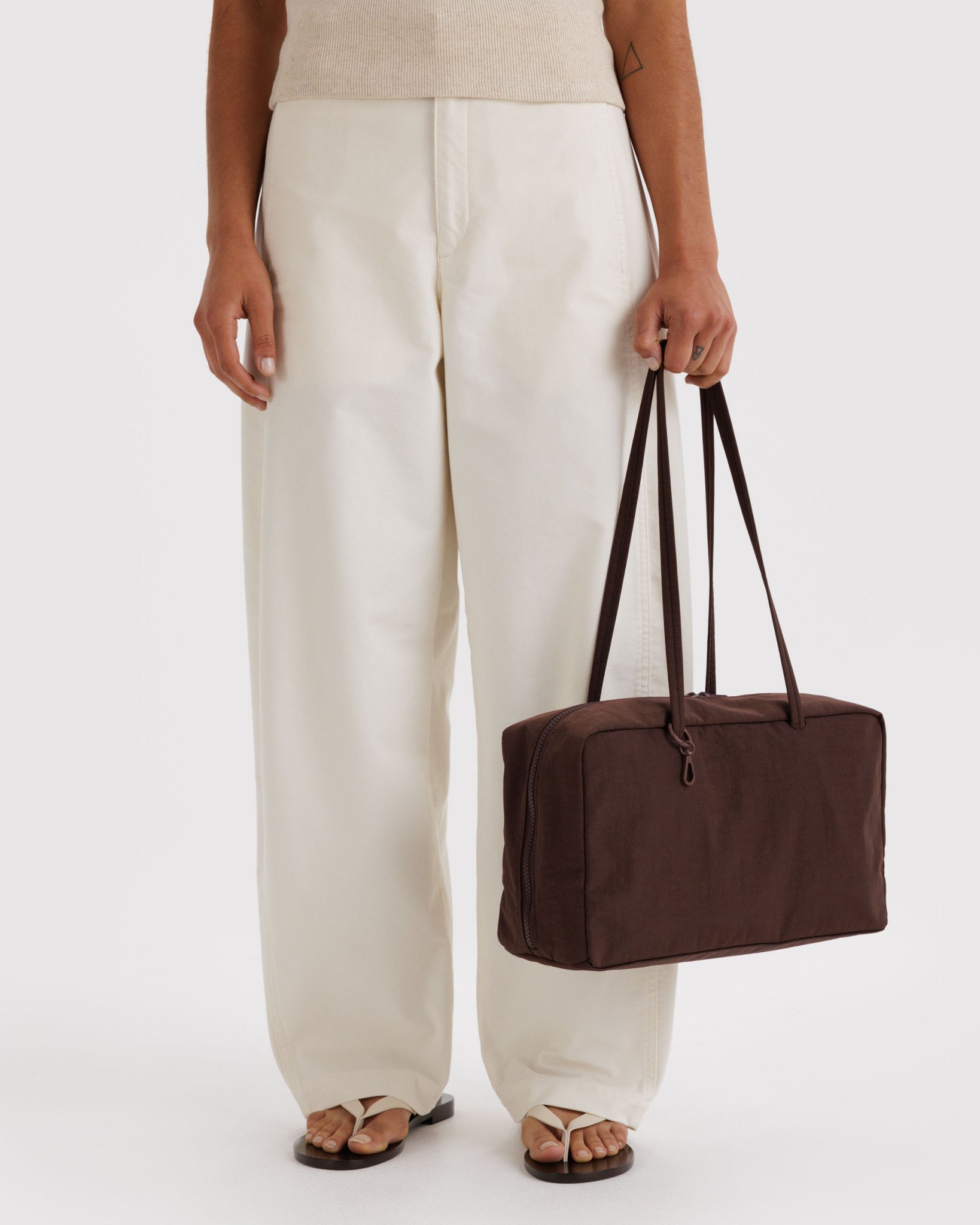 Nylon Bowler Bag: Coffee - Image 2