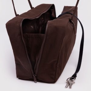 Nylon Bowler Bag: Coffee - Image 3