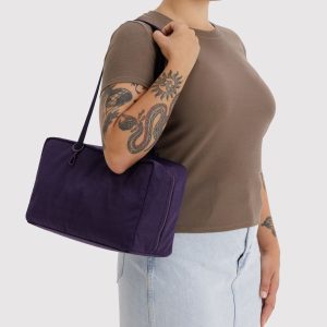 Medium Nylon Bowler Bag: Fig - Image 4