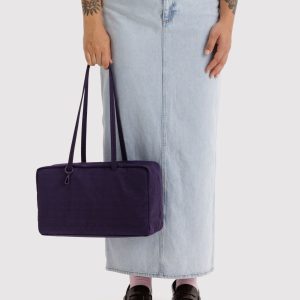 Medium Nylon Bowler Bag: Fig - Image 3