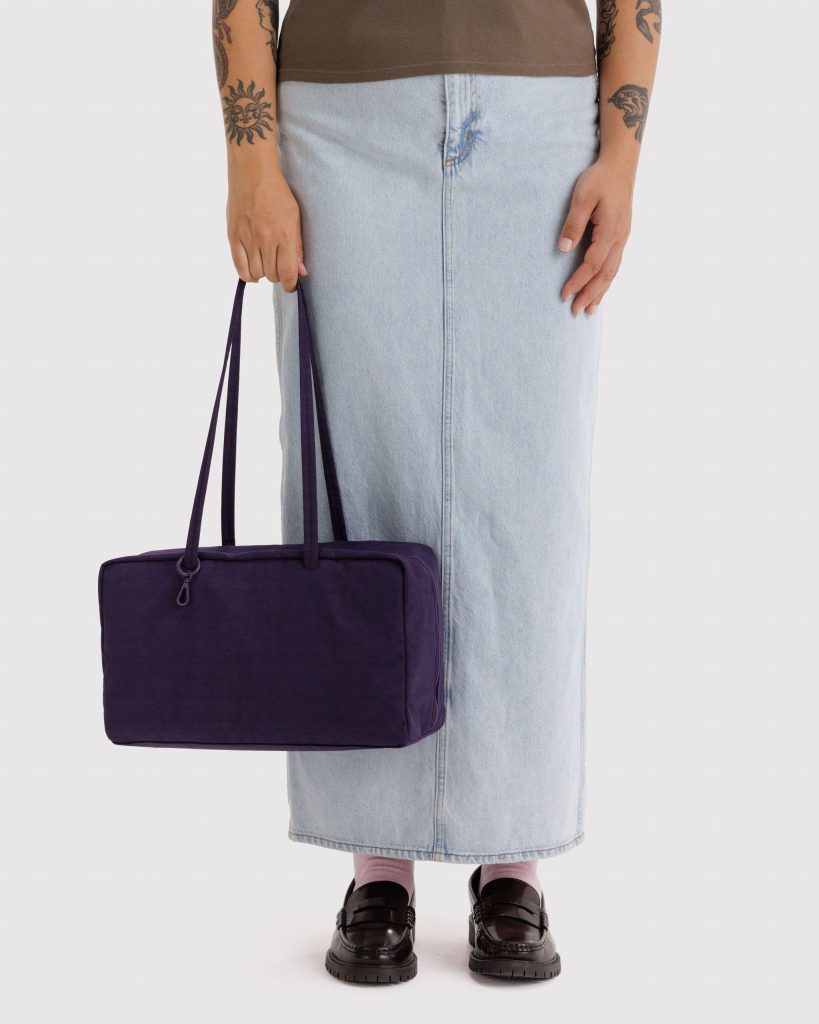 Medium Nylon Bowler Bag: Fig