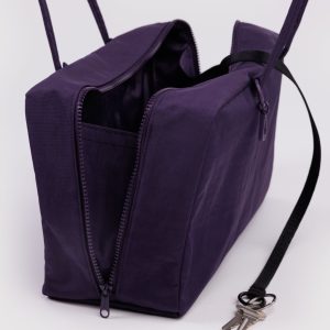 Medium Nylon Bowler Bag: Fig - Image 2