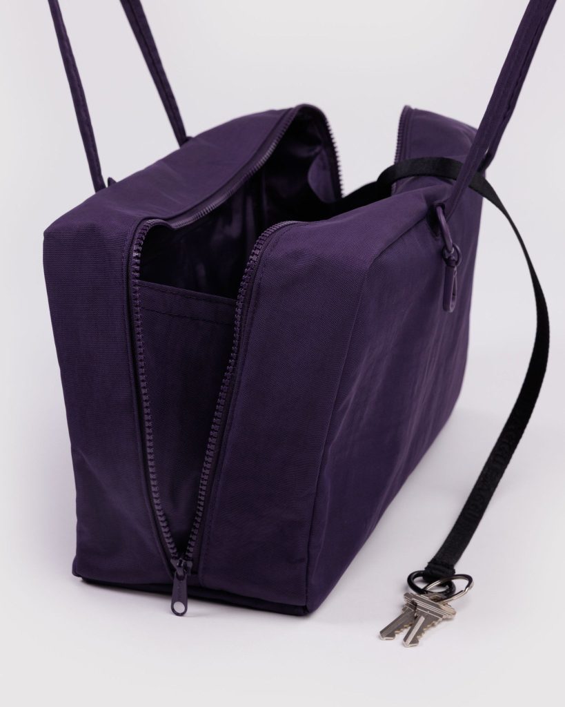 Medium Nylon Bowler Bag: Fig