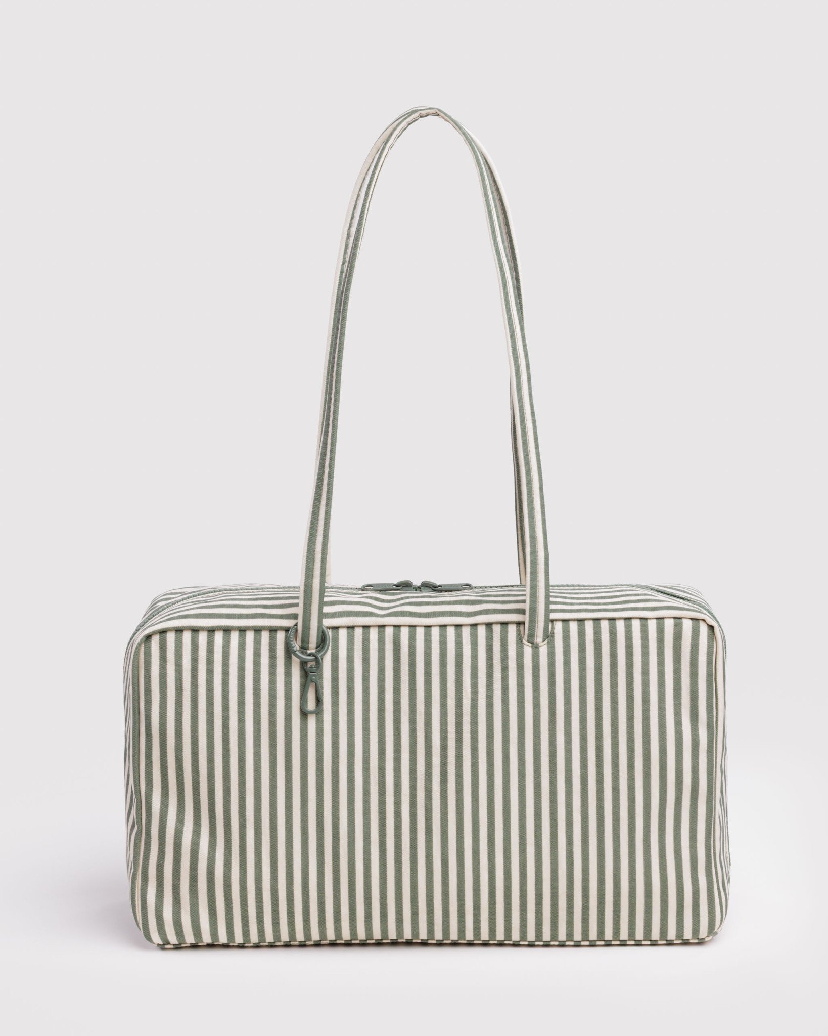 Medium Nylon Bowler Bag: Sage Stripe - Image 1