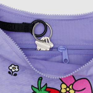 Medium Nylon Crescent Bag: Embroidered My Melody Strawberry - Image 3