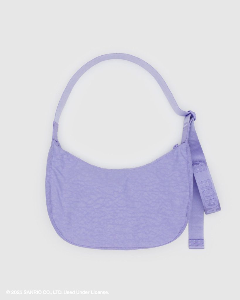 Medium Nylon Crescent Bag: Embroidered My Melody Strawberry