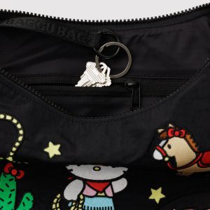 Medium Nylon Crescent Bag in Embroidered Hello Kitty Western - Image 3
