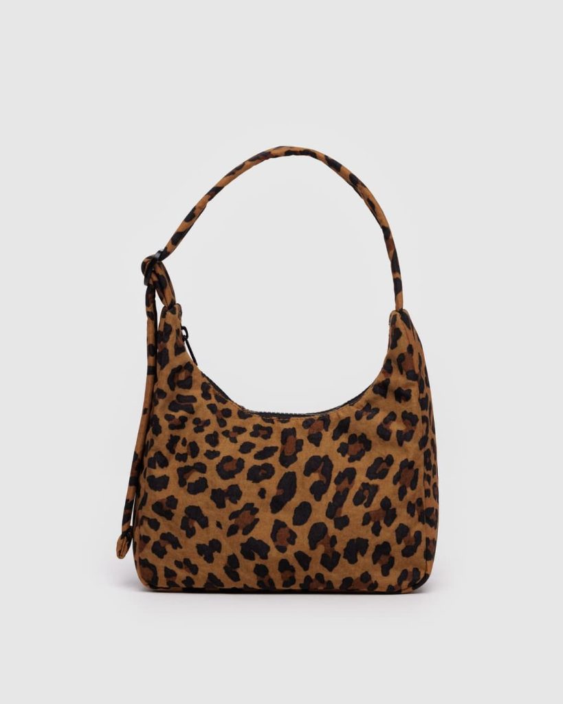 Mini Nylon Shoulder Bag: Leopard