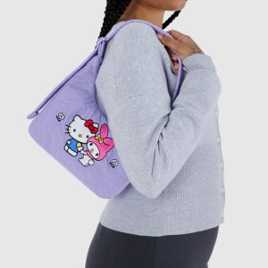 Mini Nylon Shoulder Bag: Embroidered Hello Kitty + My Melody - Image 5