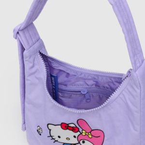 Mini Nylon Shoulder Bag: Embroidered Hello Kitty + My Melody - Image 3