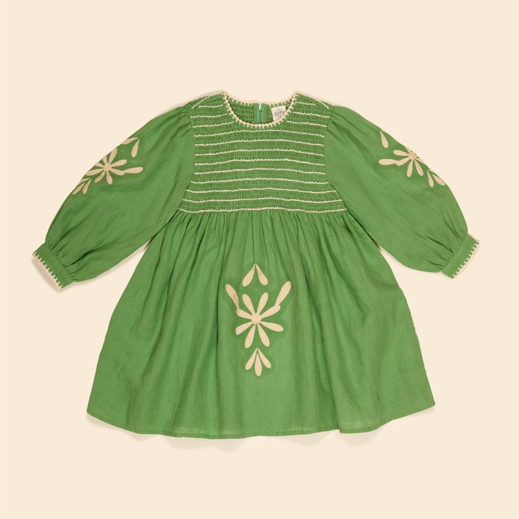 Noemie Dress in Retro Green