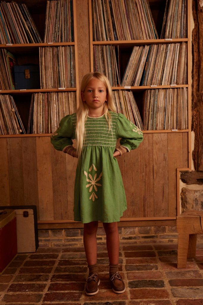 Noemie Dress in Retro Green