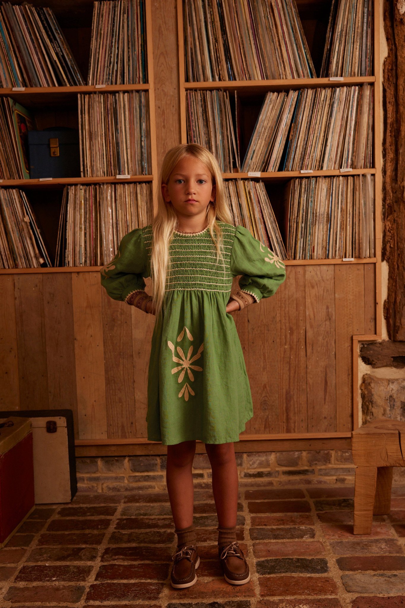 Noemie Dress in Retro Green - Image 4