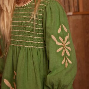 Noemie Dress in Retro Green - Image 2
