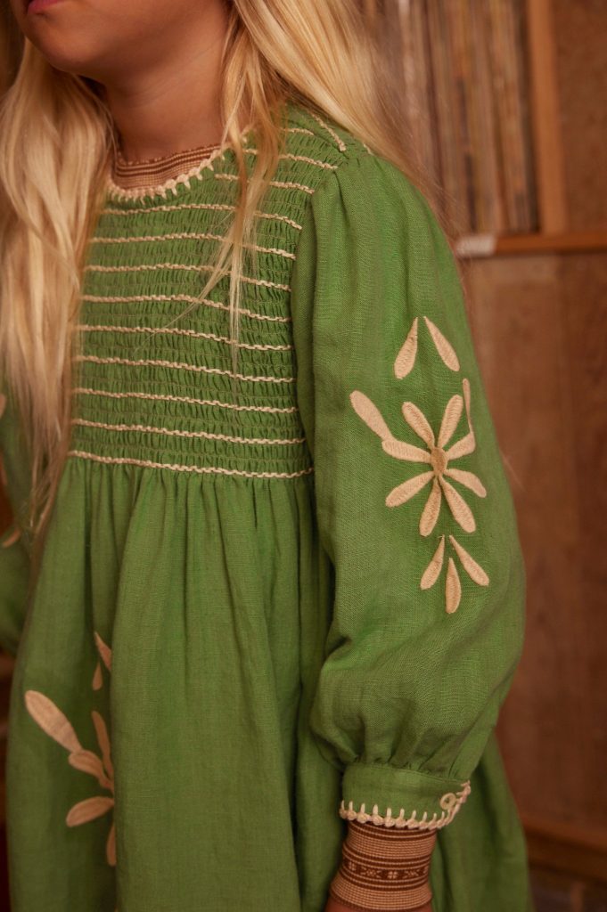 Noemie Dress in Retro Green