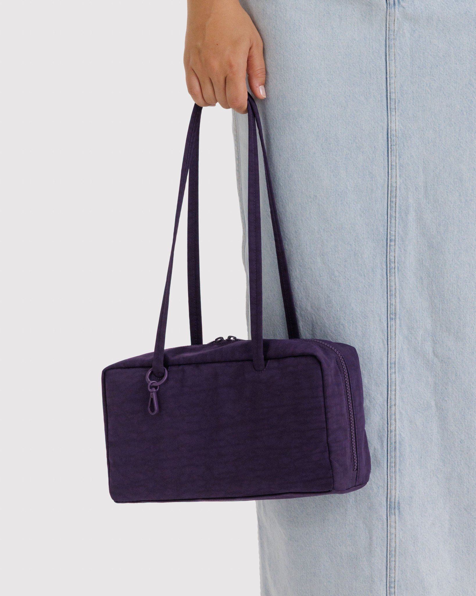 Nylon Bowler Bag: Fig - Image 3