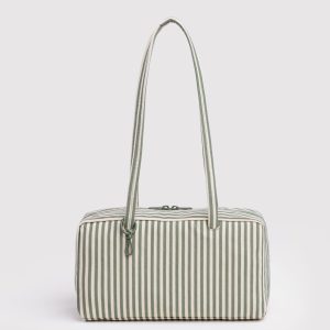Nylon Bowler Bag: Sage Stripe - Image 1
