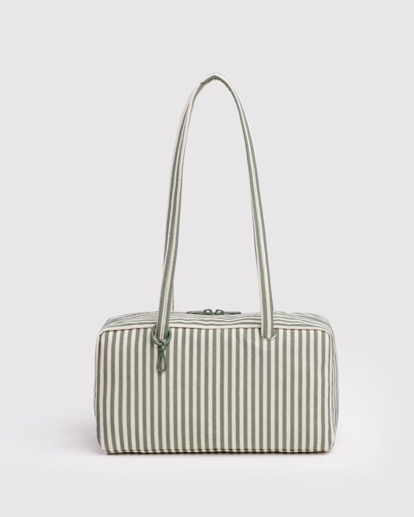 Nylon Bowler Bag: Sage Stripe