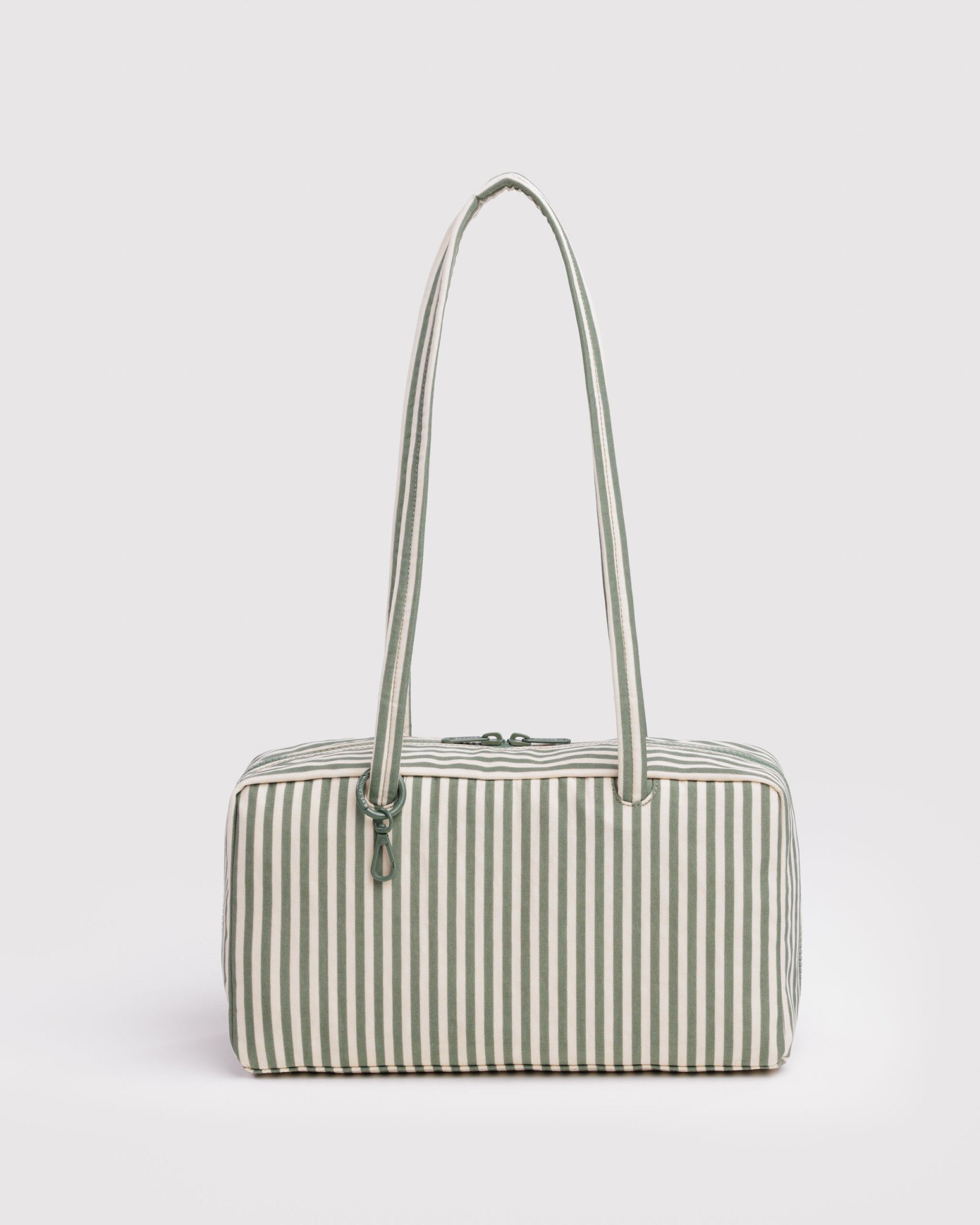 Nylon Bowler Bag: Sage Stripe - Image 1