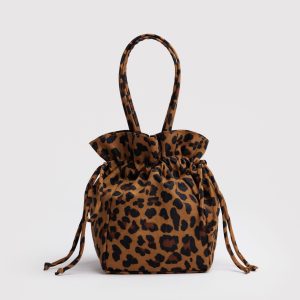 Nylon Drawstring Bag in Leopard - Image 1