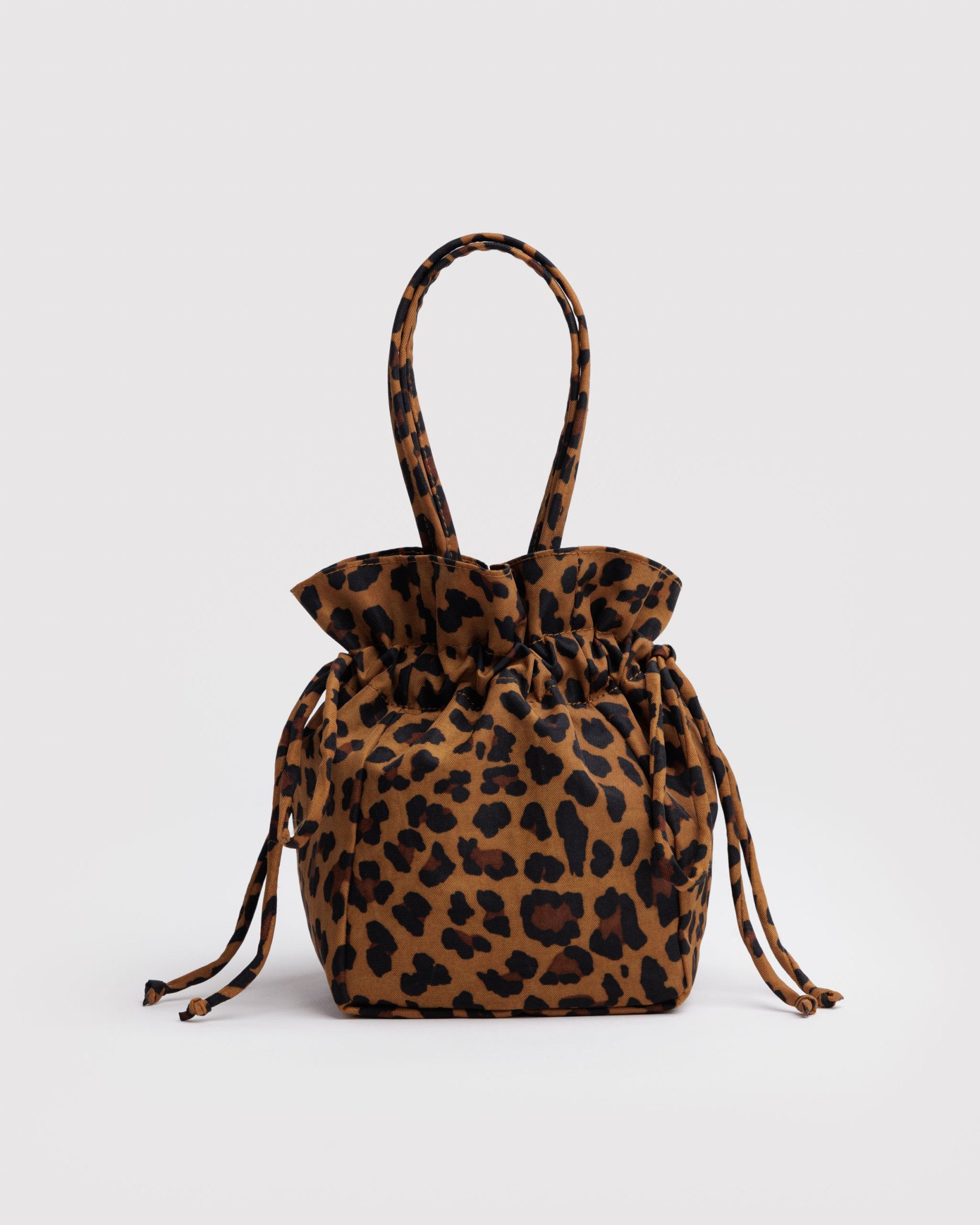 Nylon Drawstring Bag in Leopard - Image 1